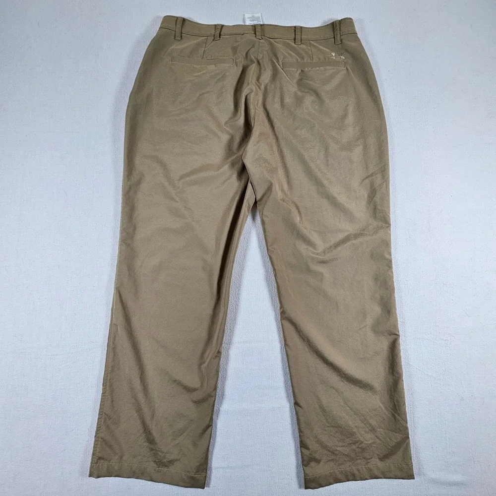 Under Armour Performance Pants Mens 40/30 Tan Loose Fit Straight Leg Golf Khaki